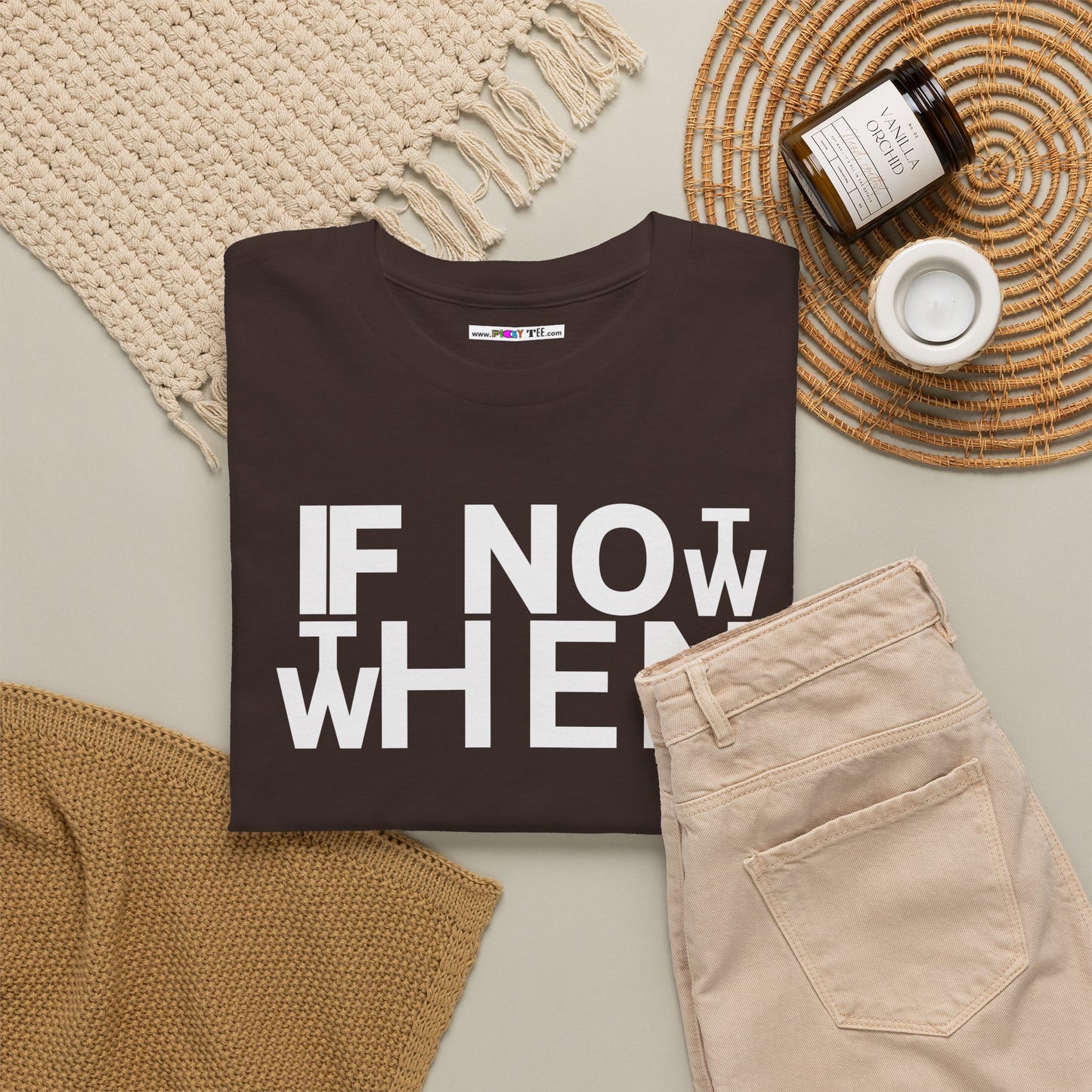 IF NOT NOW THEN WHEN Unisex Heavy Cotton Tee