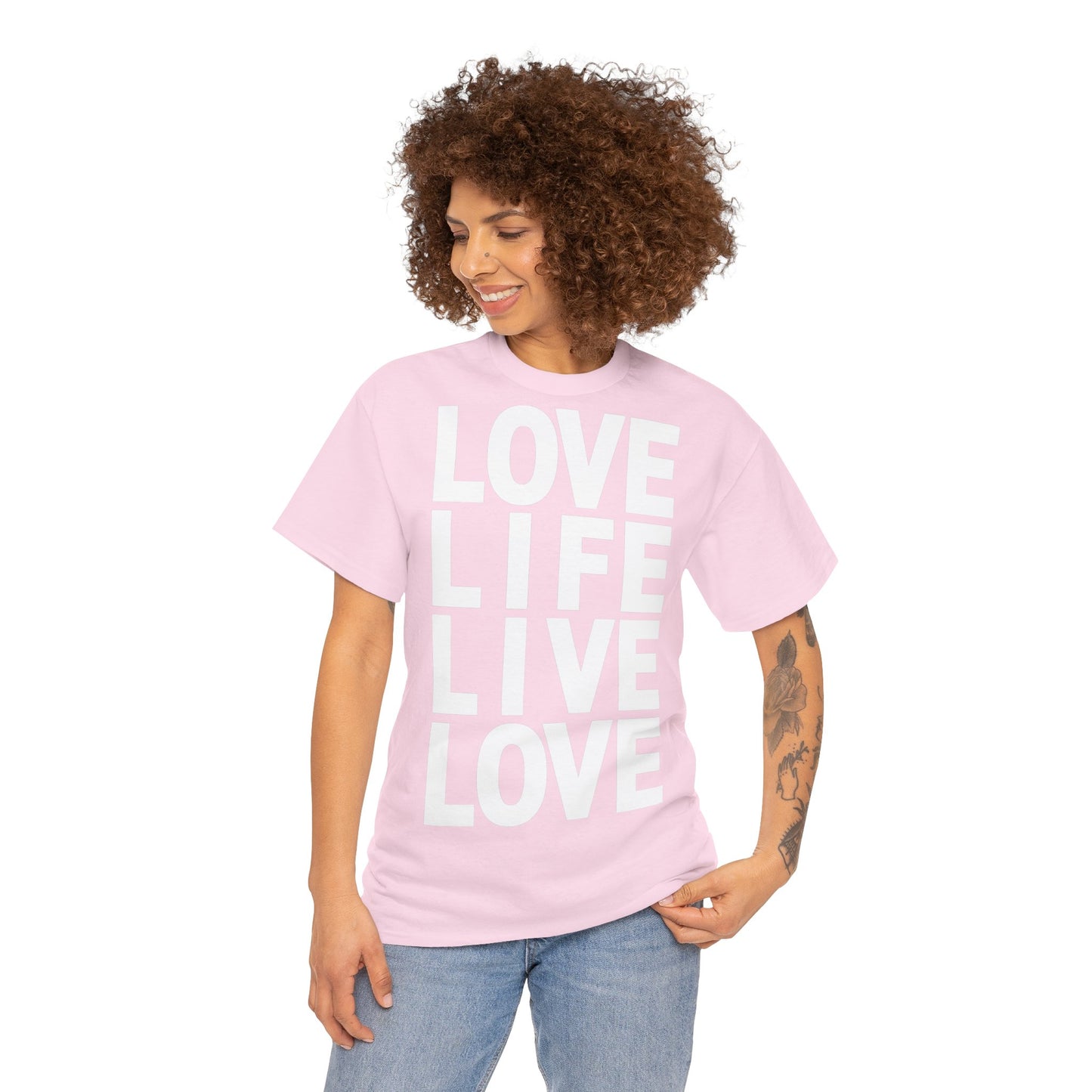 LOVE LIFE LIVE LOVE Unisex Heavy Cotton Tee