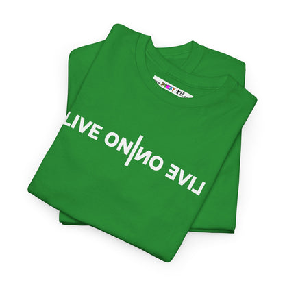 LIVE ON I ИO ƎVI⅃ Unisex Heavy Cotton Tee