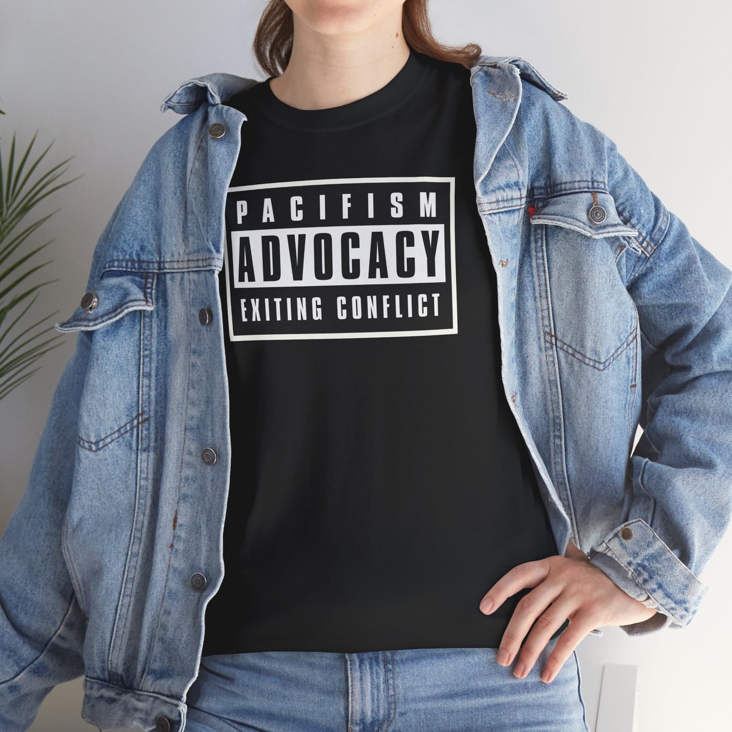 PACIFISM ADVOCACY EXITING CONFLICT Unisex Heavy Cotton Tee