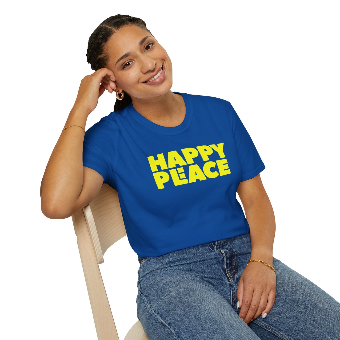 HAPPY PLACE/PEACE Unisex Softstyle 100% Cotton T-Shirt