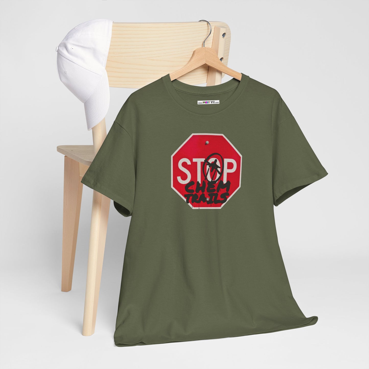 STOP chem trails Unisex Heavy Cotton Tee