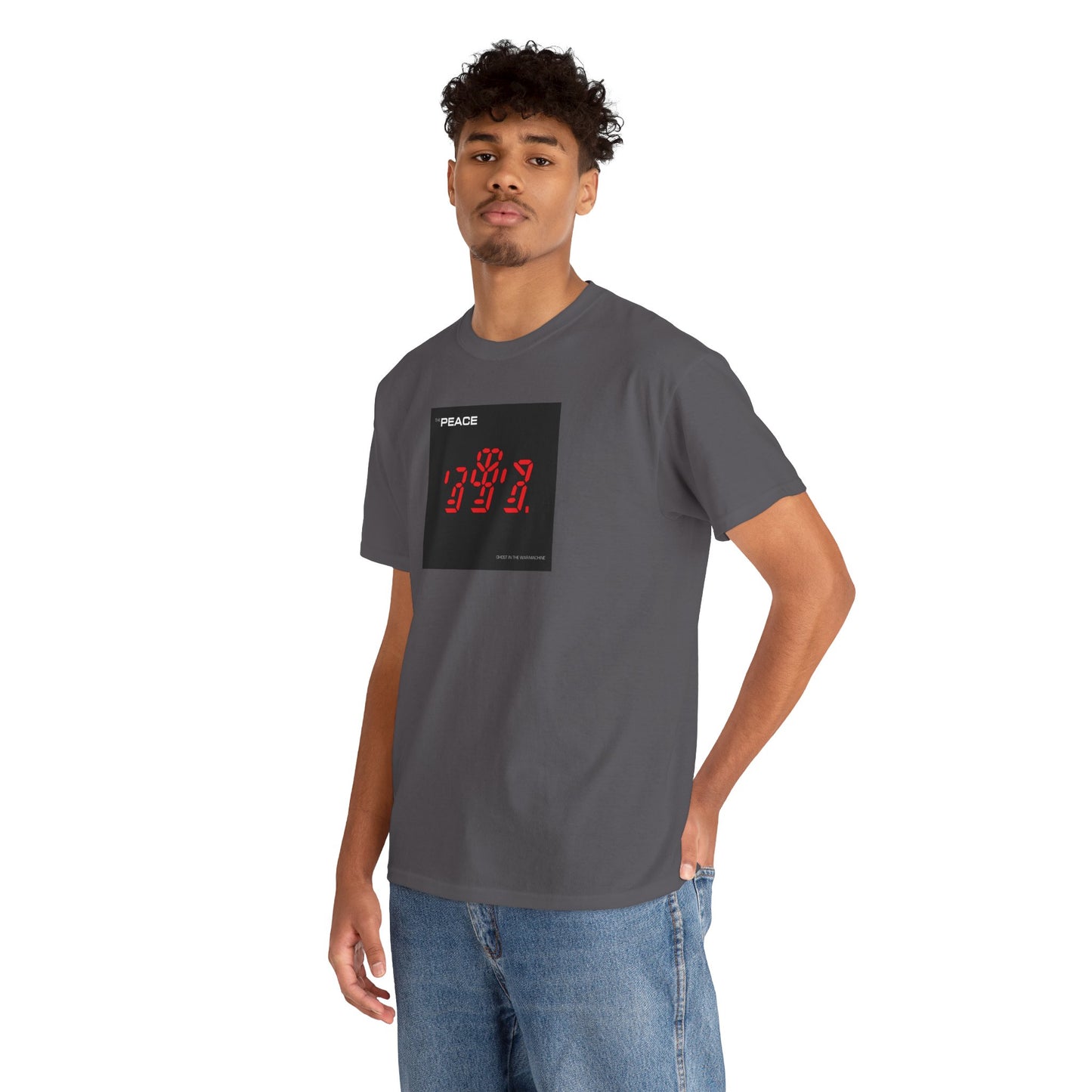 the PEACE ghost in the war-machine Unisex Heavy Cotton Tee