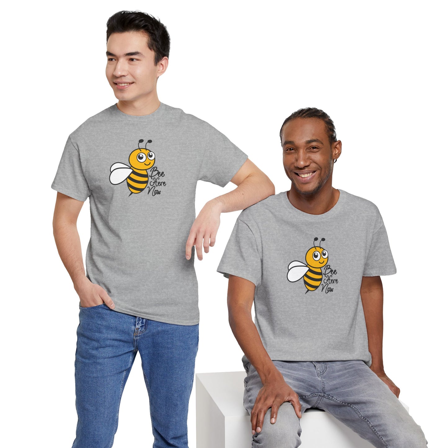 Bee Here Now Unisex Heavy Cotton Tee