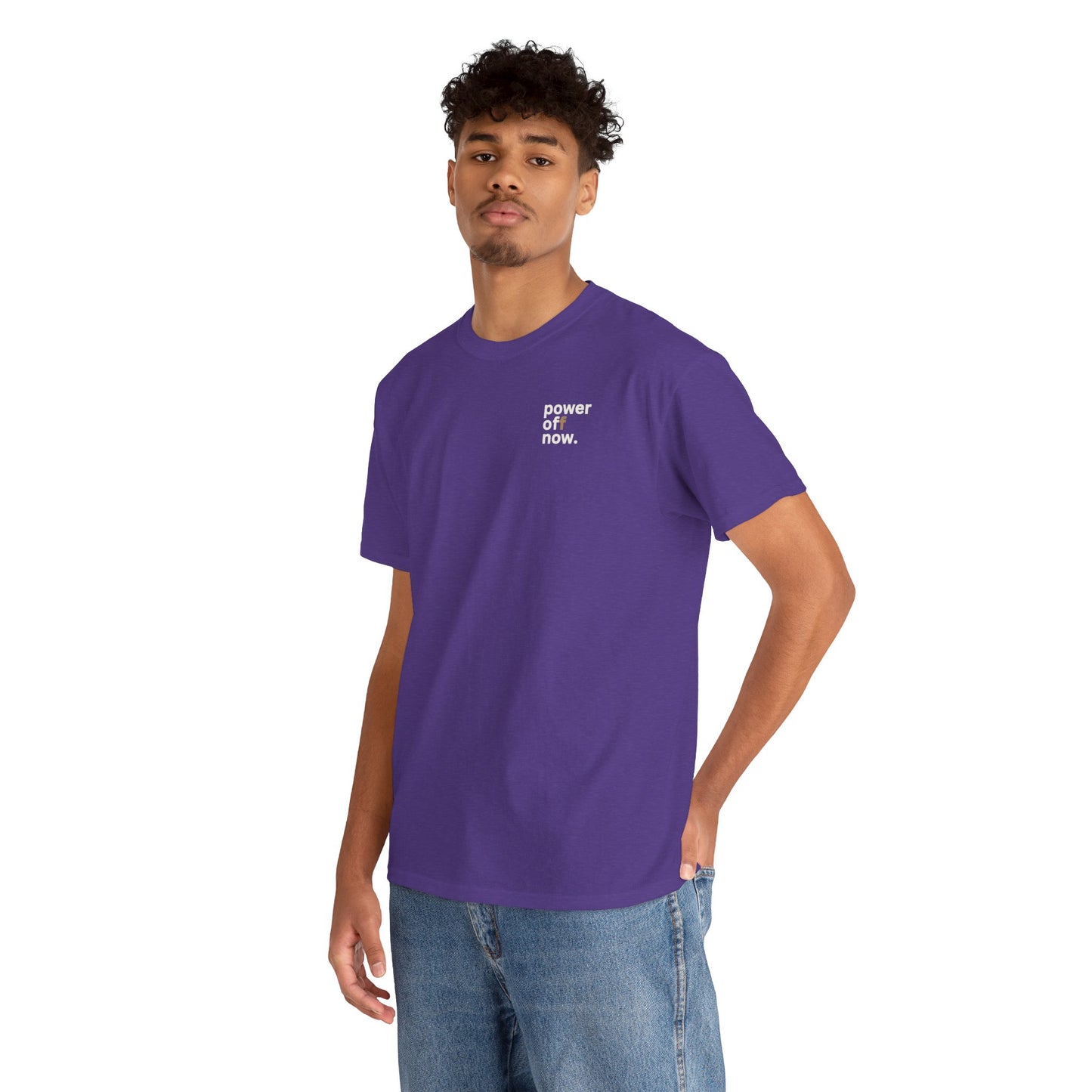 power off now Unisex Heavy Cotton Tee