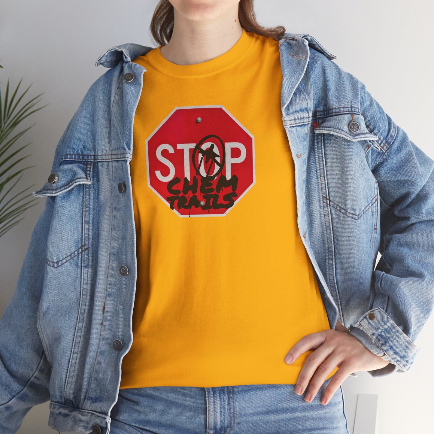 STOP chem trails Unisex Heavy Cotton Tee