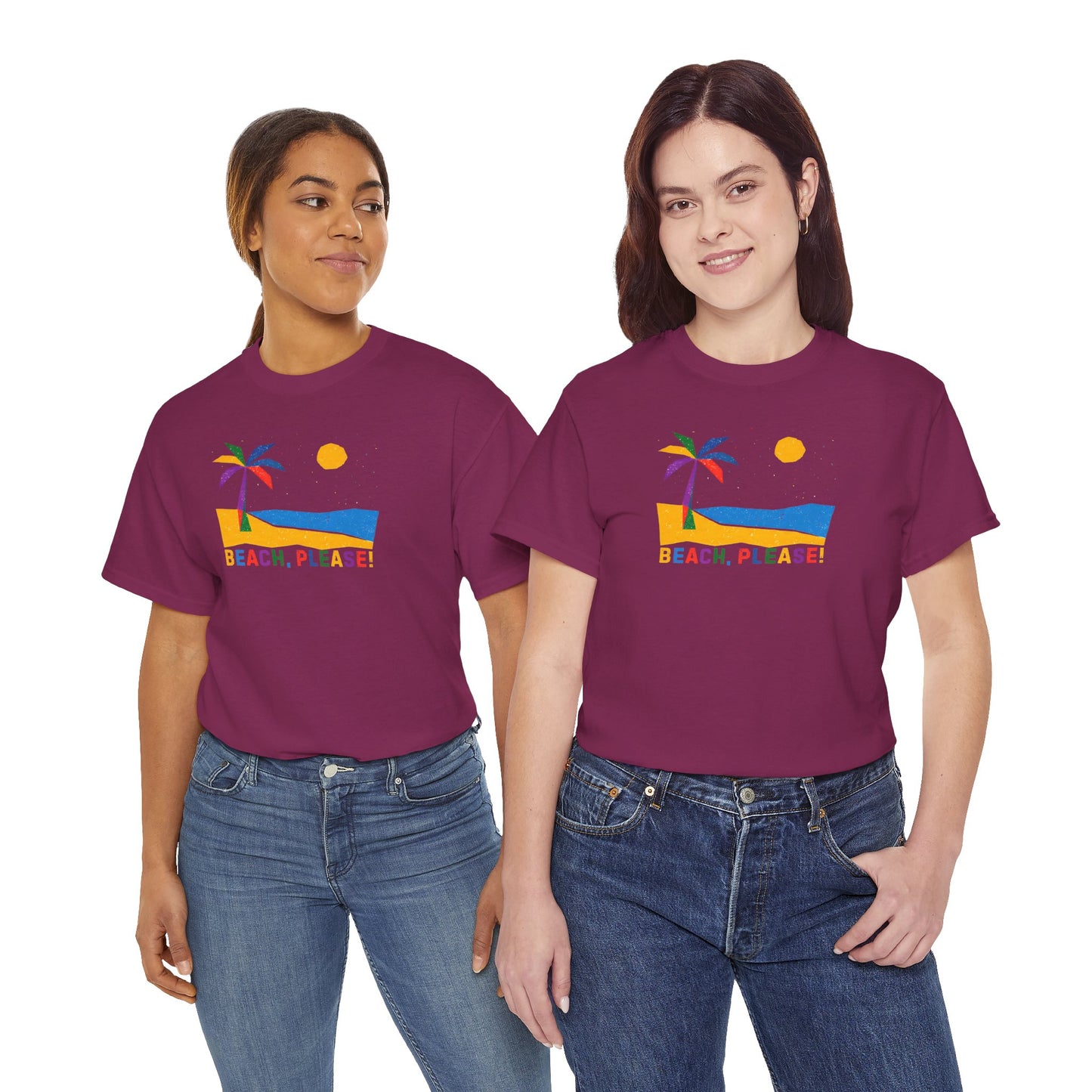 BEACH, PLEASE! Unisex Heavy Cotton Tee