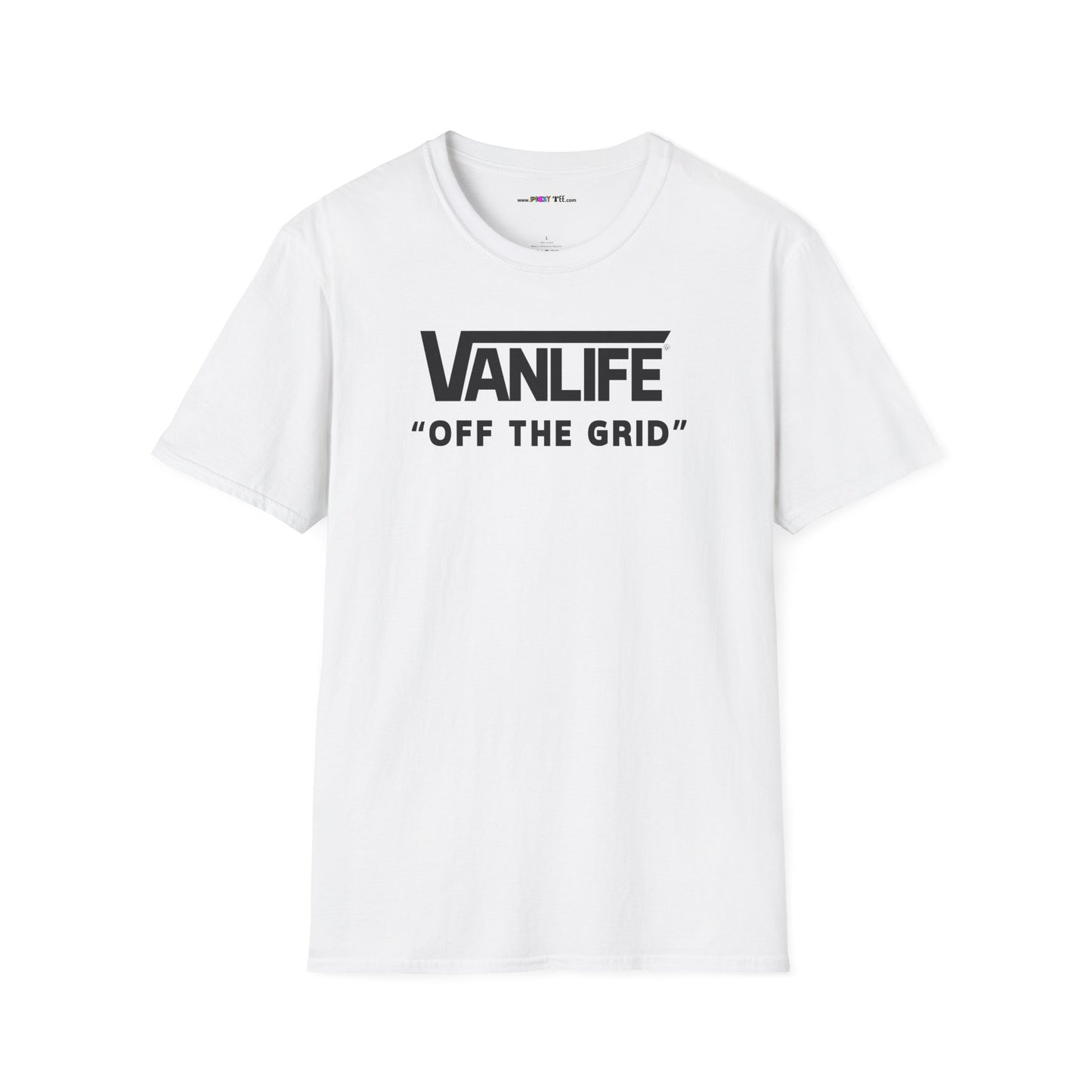 VANLIFE "OFF THE GRID". Unisex Softstyle 100% Cotton T-Shirt