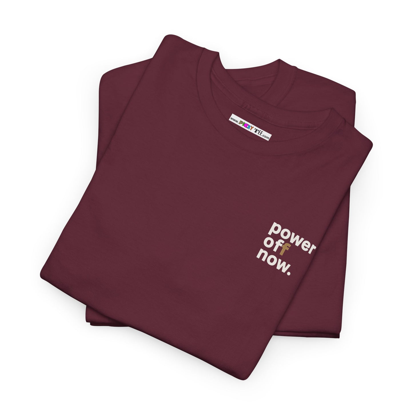 power off now Unisex Heavy Cotton Tee