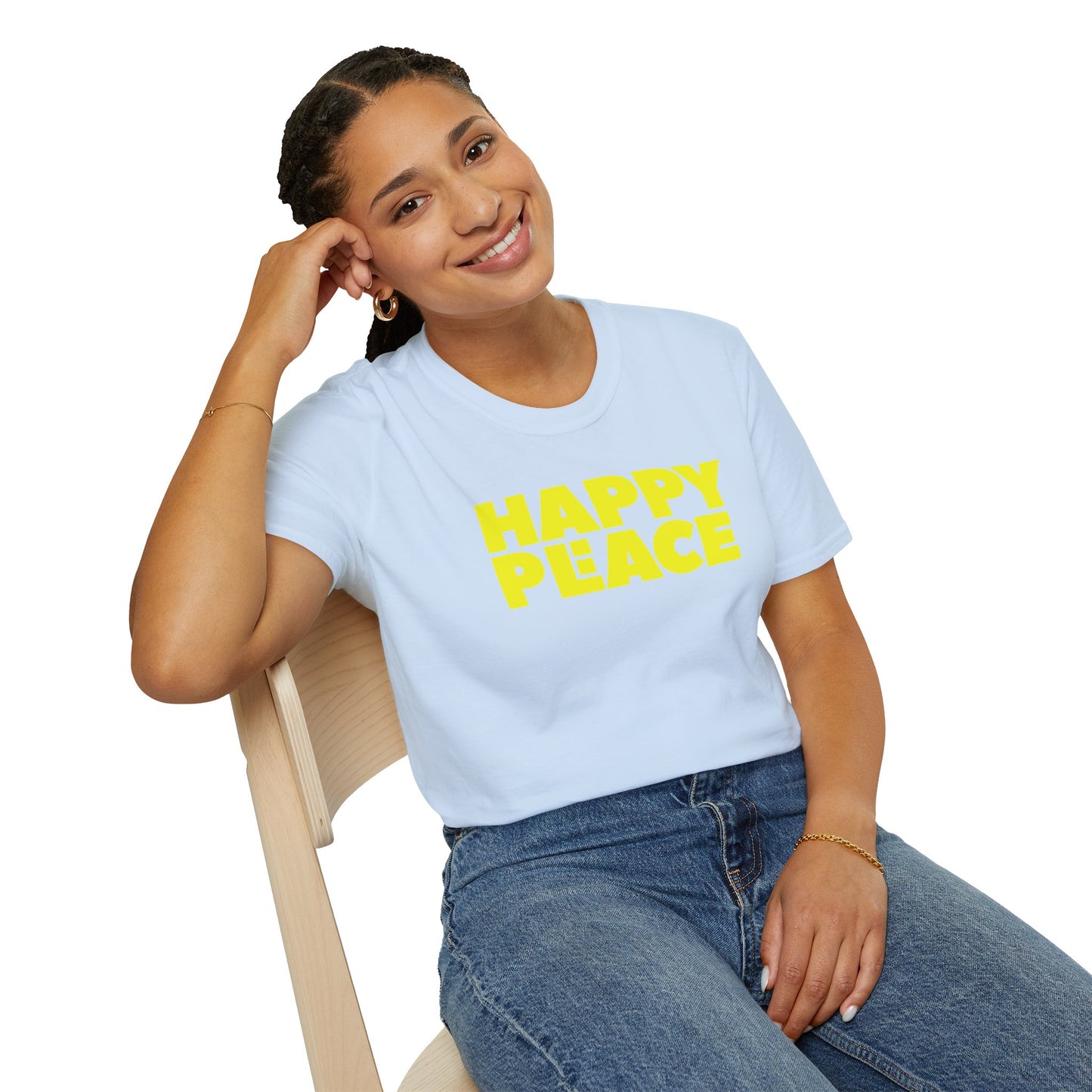 HAPPY PLACE/PEACE Unisex Softstyle 100% Cotton T-Shirt