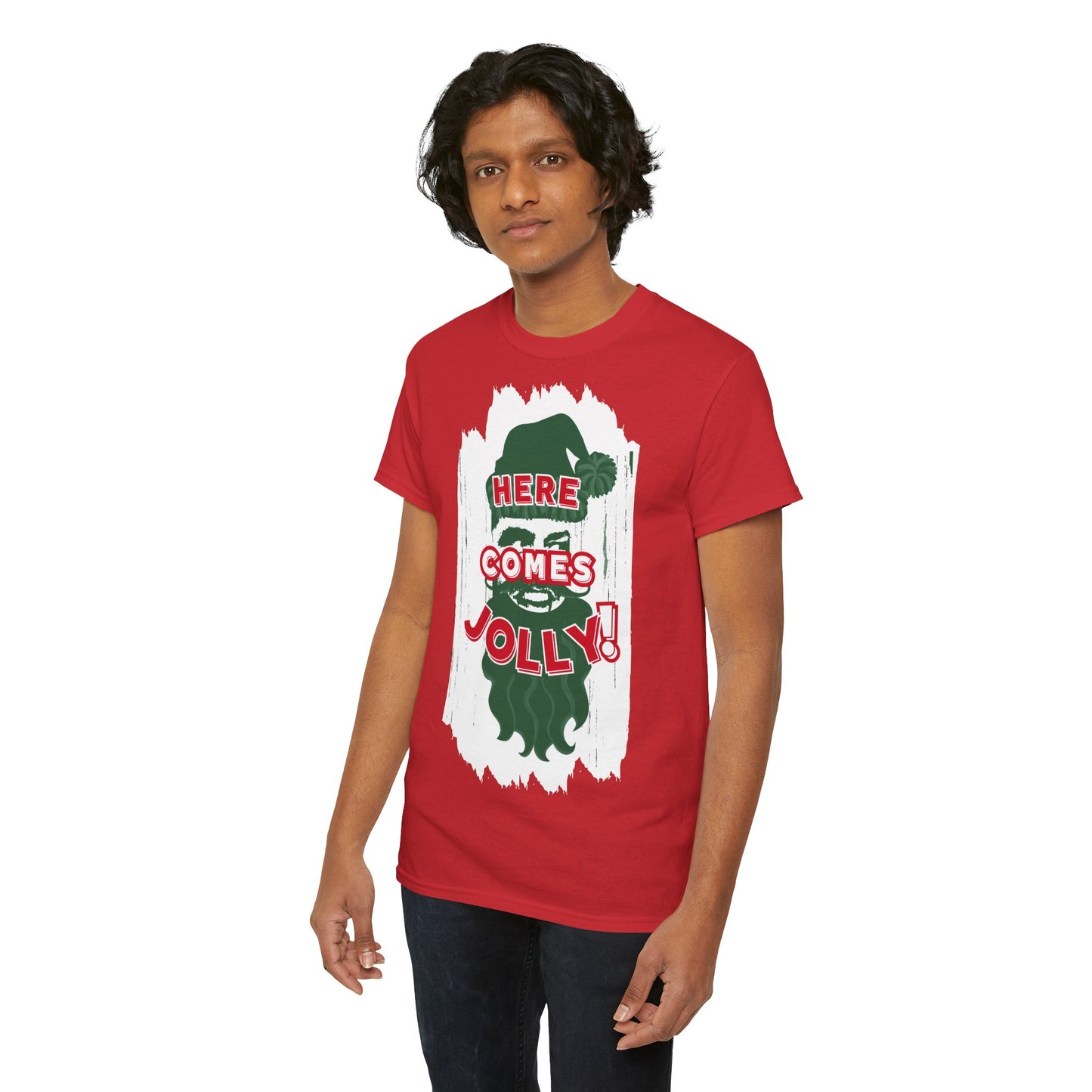 HERE COMES JOLLY!  Unisex Heavy Cotton Tee