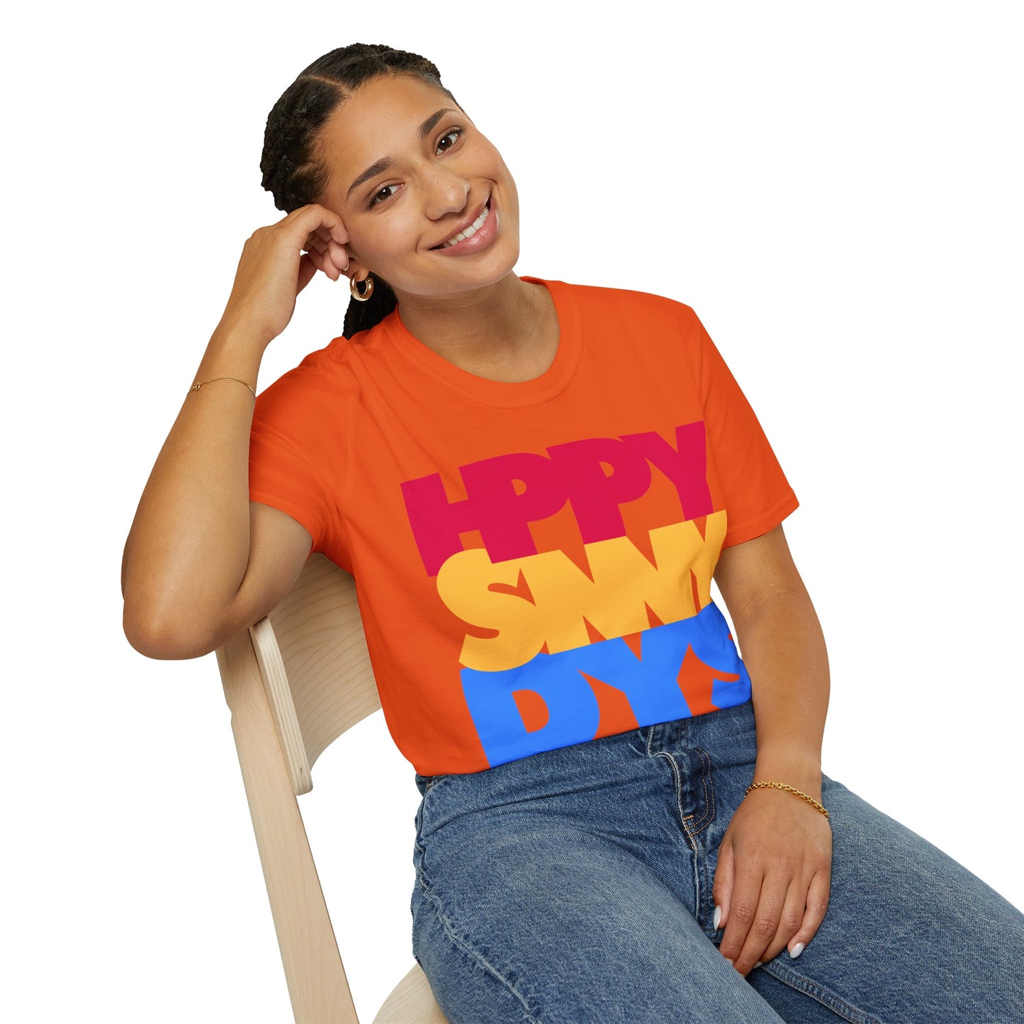 HPPY SNNY DYS Unisex Softstyle 100% Cotton T-Shirt