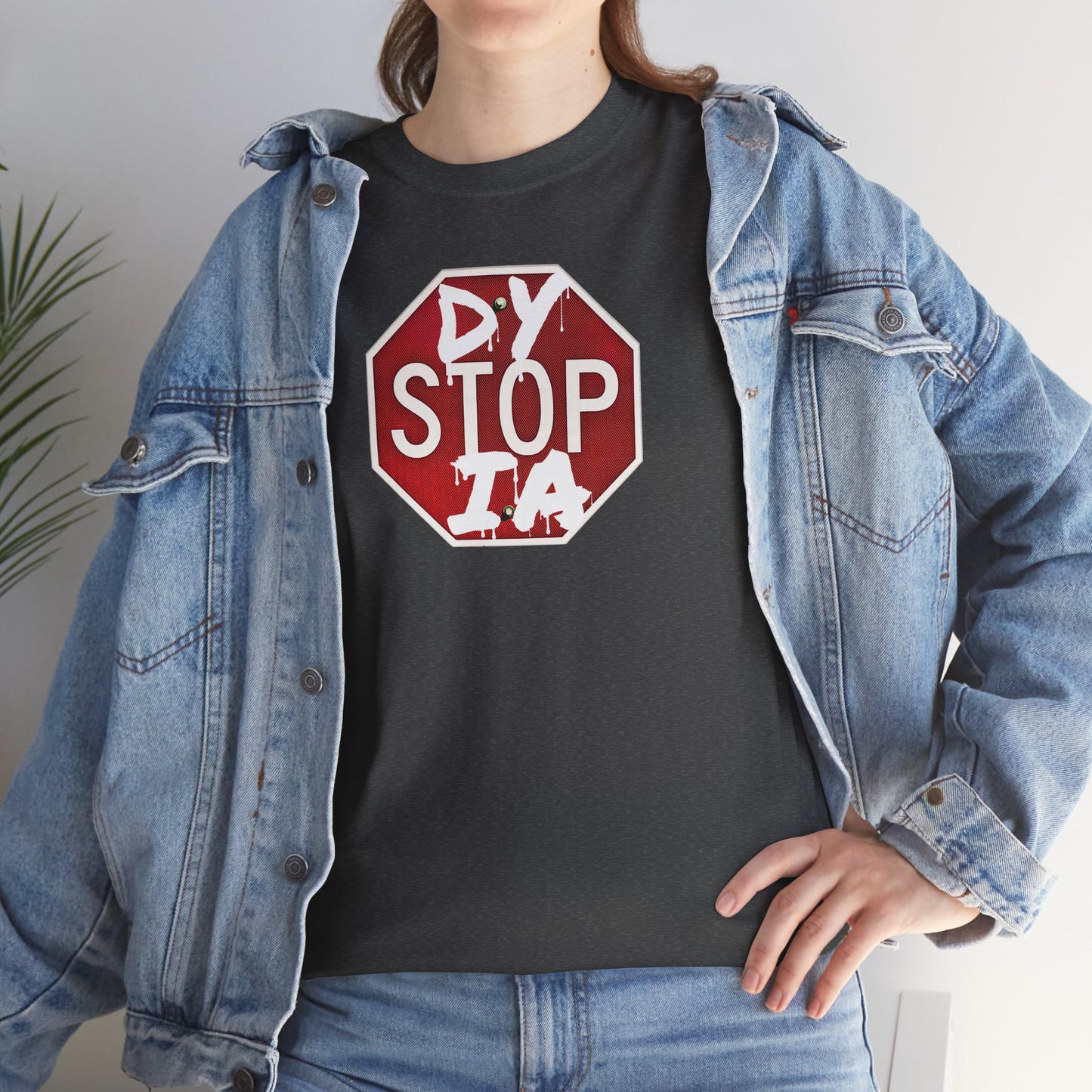 STOP DYSTOPIA Unisex Heavy Cotton Tee