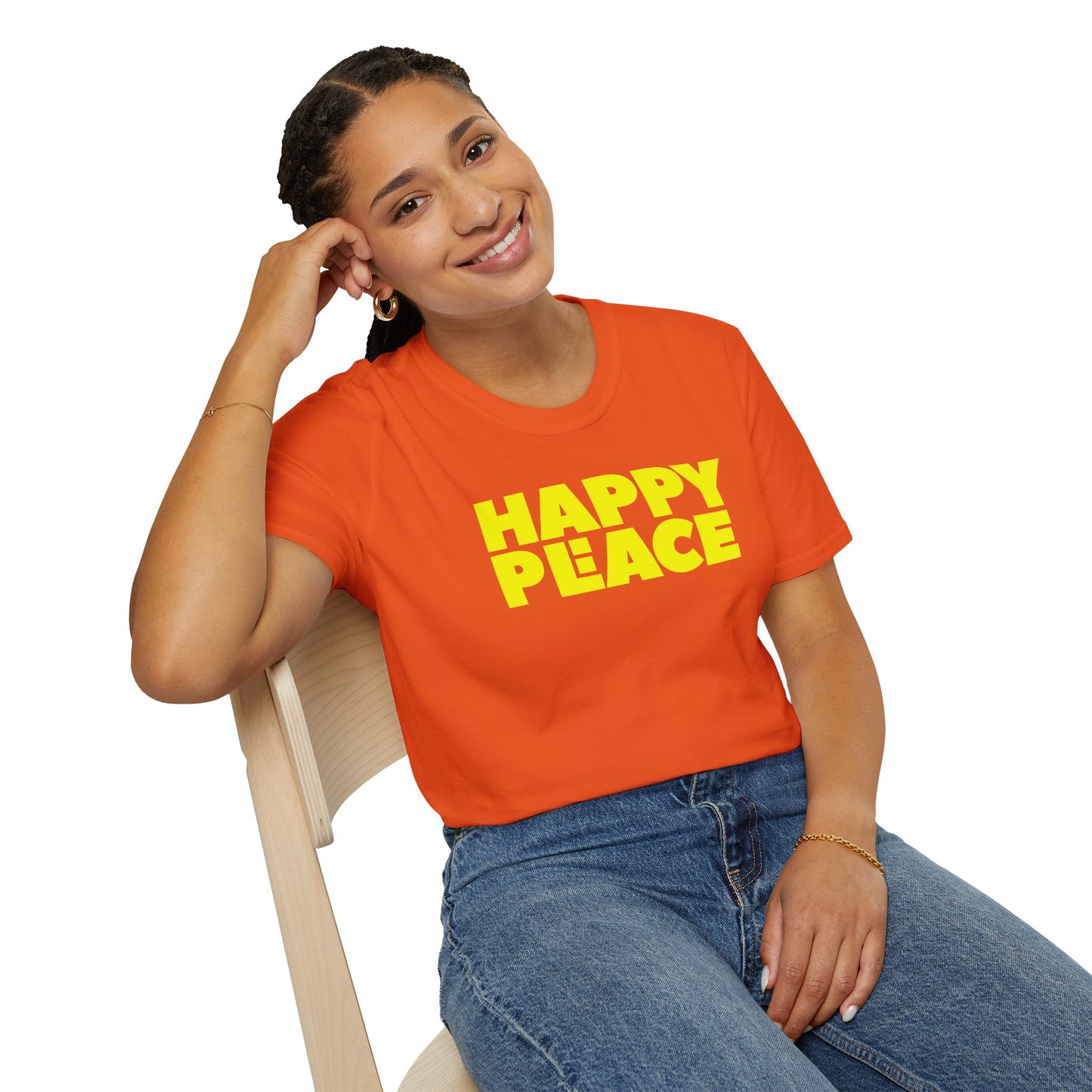 HAPPY PLACE/PEACE Unisex Softstyle 100% Cotton T-Shirt