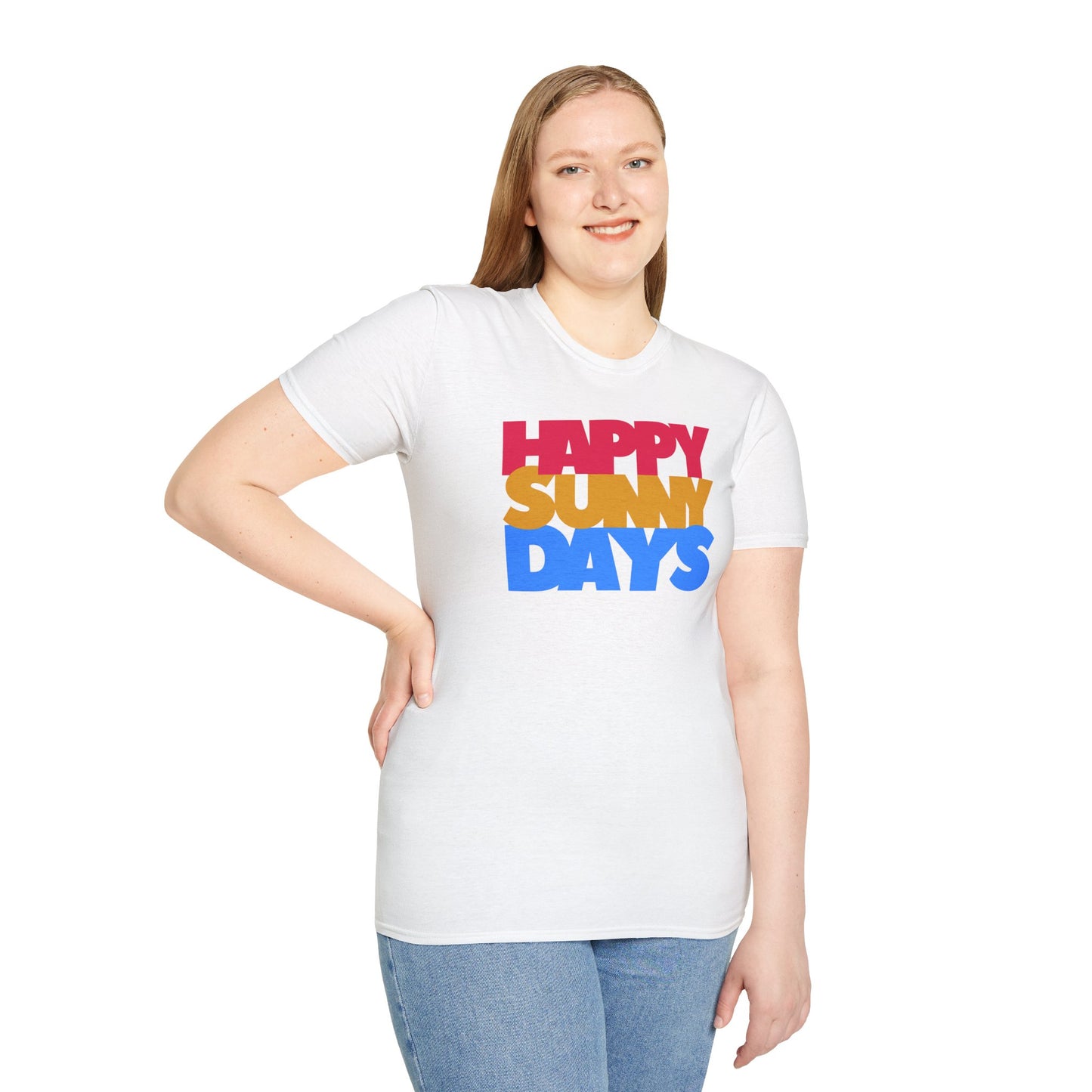 HAPPY SUNNY DAYS Unisex Softstyle 100% Cotton T-Shirt