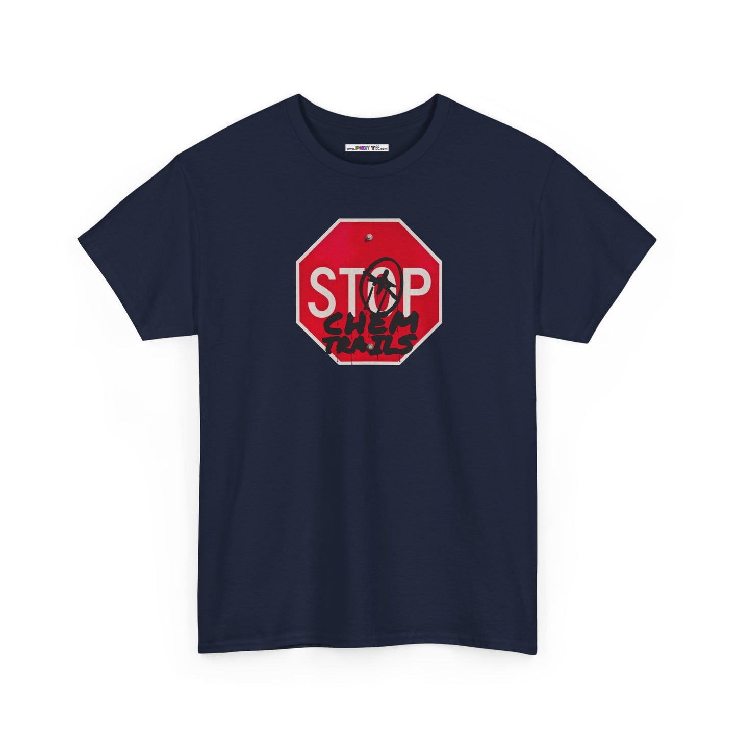 STOP chem trails Unisex Heavy Cotton Tee