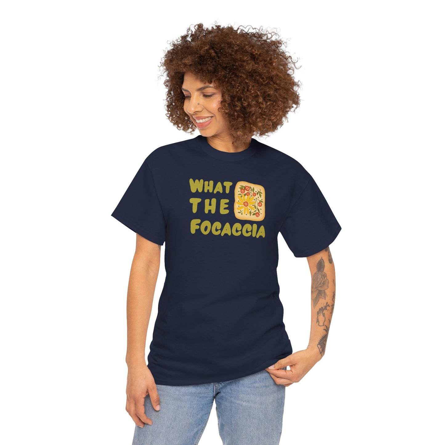 WHAT THE FOCACCIA Unisex Heavy Cotton Tee