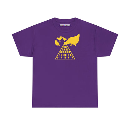THE NEW WORLD PECKING ORDER Unisex Heavy Cotton Tee