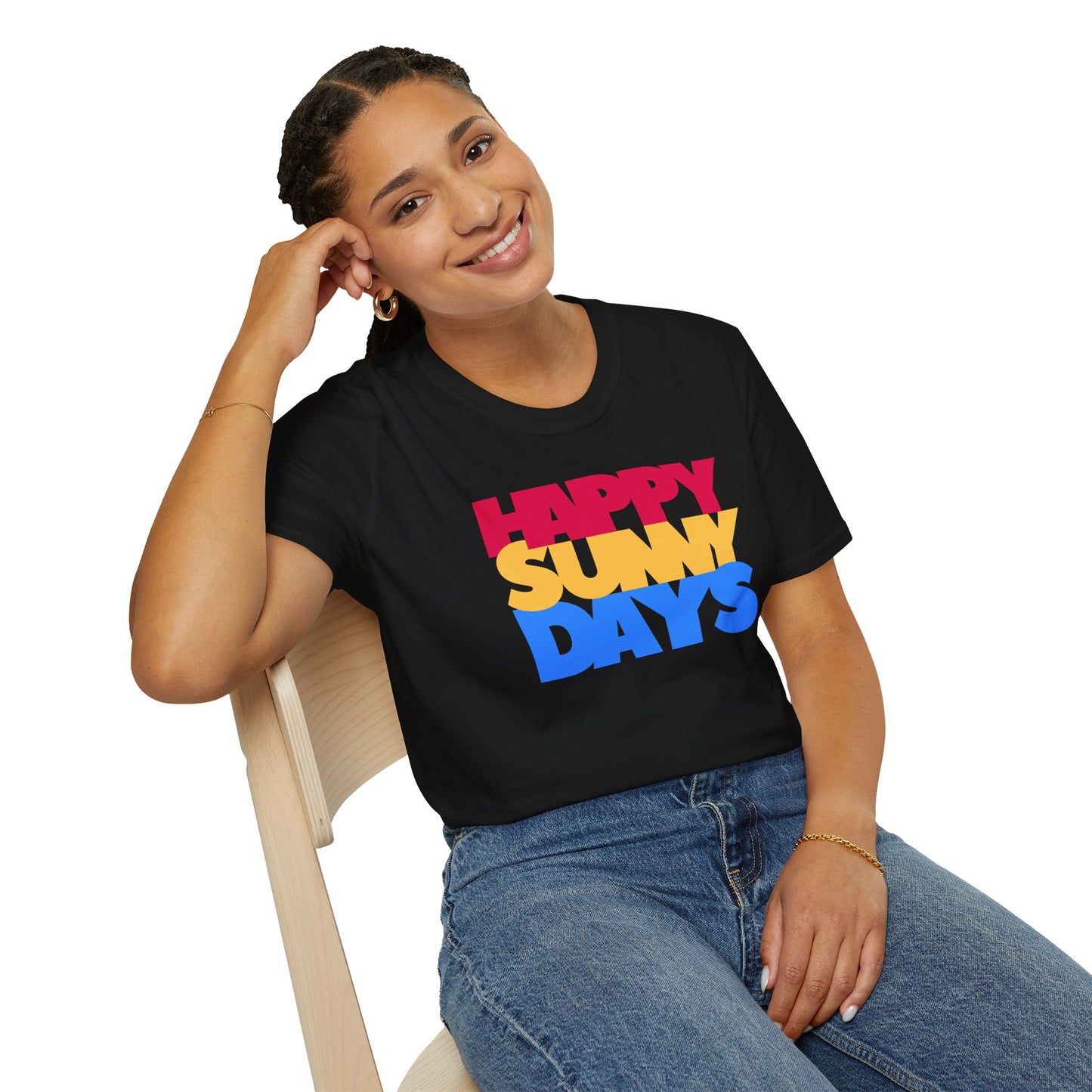 HAPPY SUNNY DAYS Unisex Softstyle 100% Cotton T-Shirt