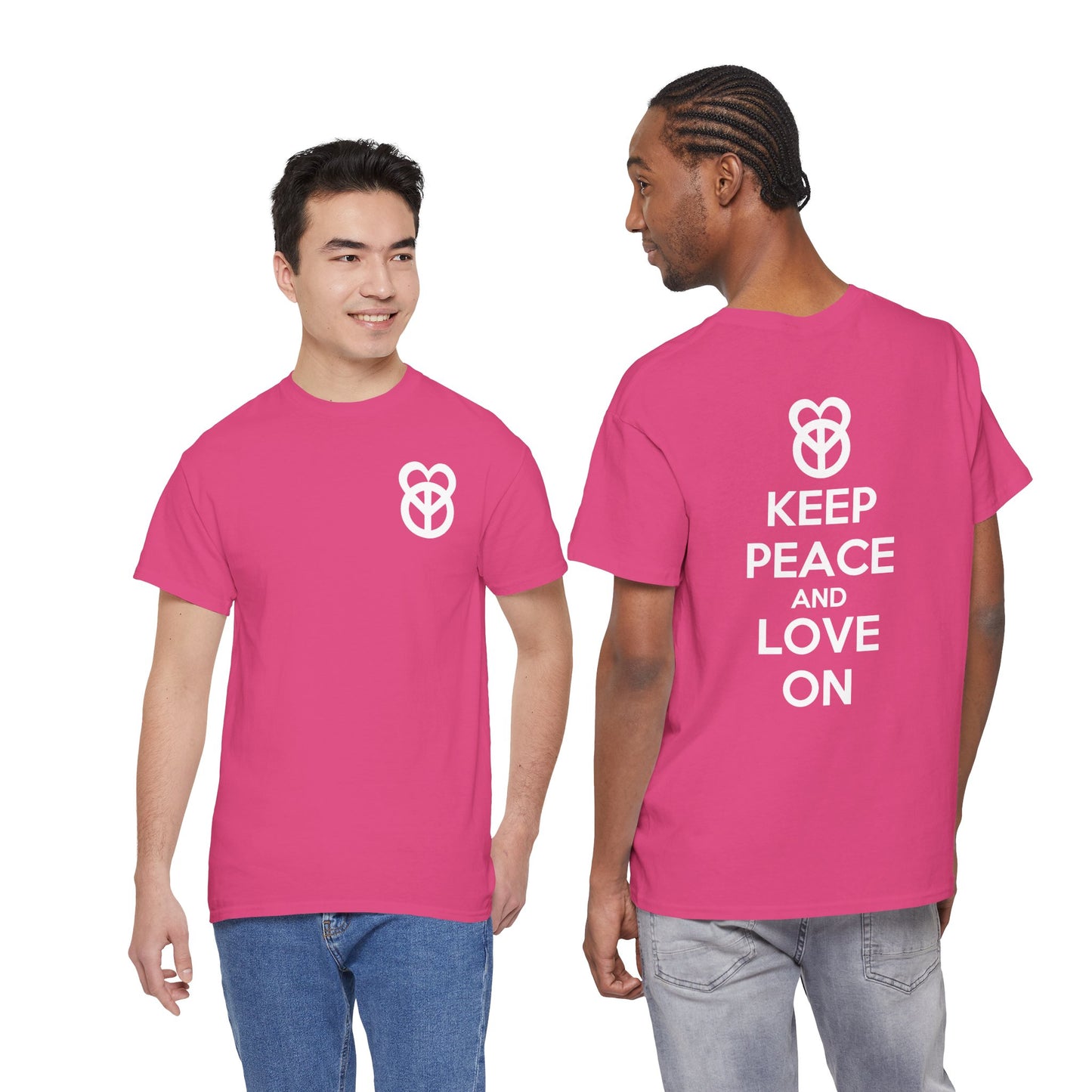 KEEP PEACE AND LOVE ON Unisex Heavy Cotton Tee