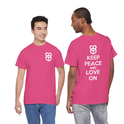 KEEP PEACE AND LOVE ON Unisex Heavy Cotton Tee