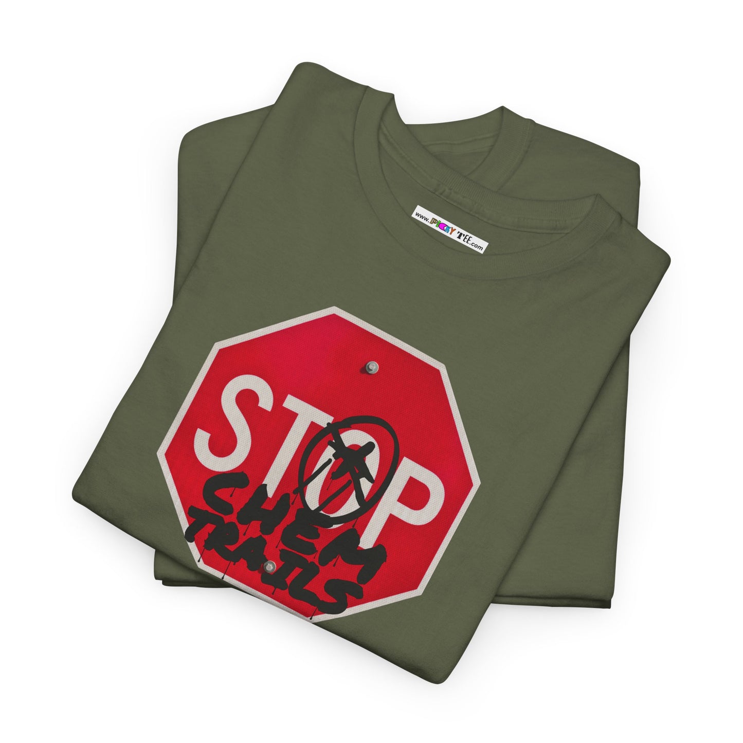 STOP chem trails Unisex Heavy Cotton Tee