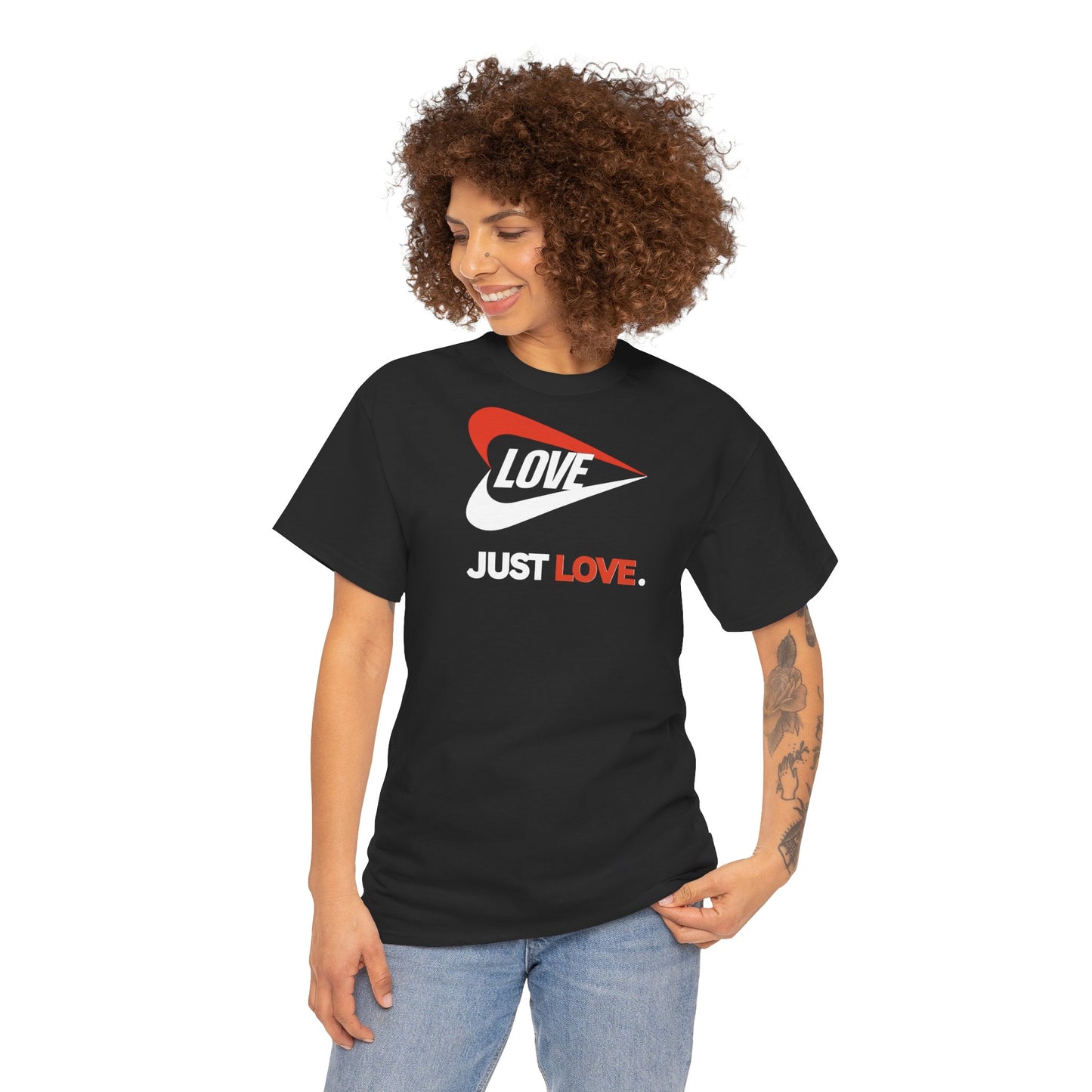 LOVE JUST LOVE. Unisex Heavy Cotton Tee