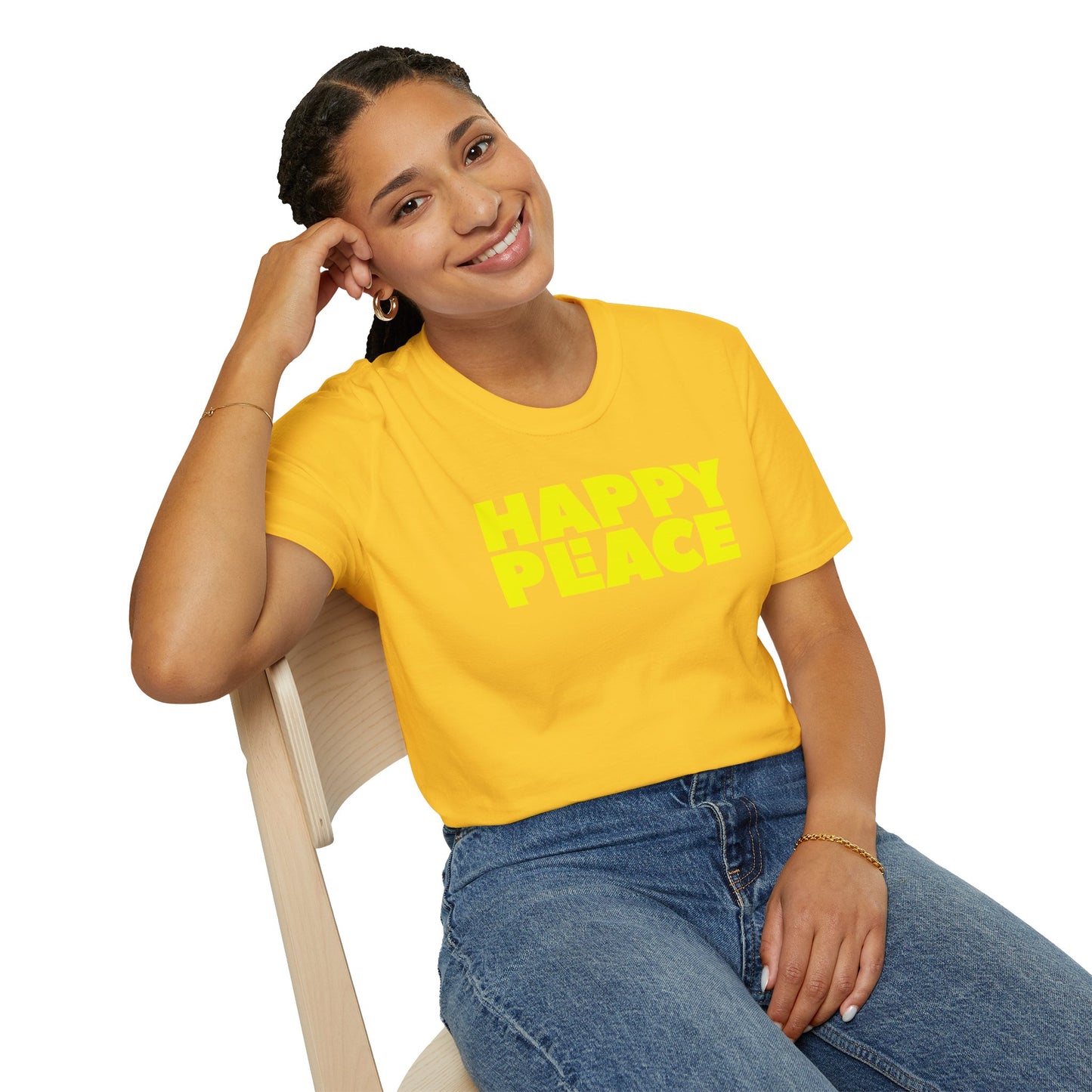 HAPPY PLACE/PEACE Unisex Softstyle 100% Cotton T-Shirt