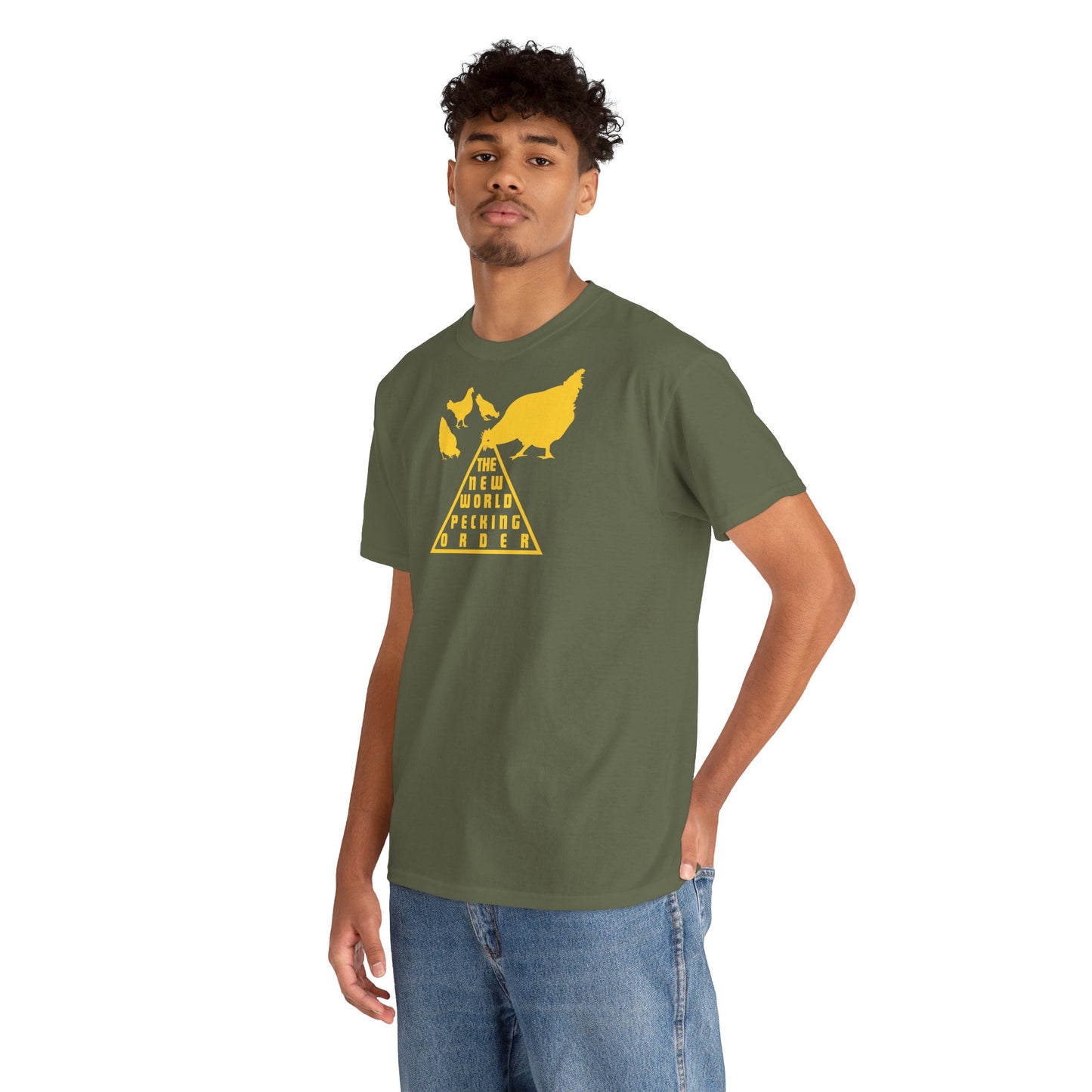 THE NEW WORLD PECKING ORDER Unisex Heavy Cotton Tee
