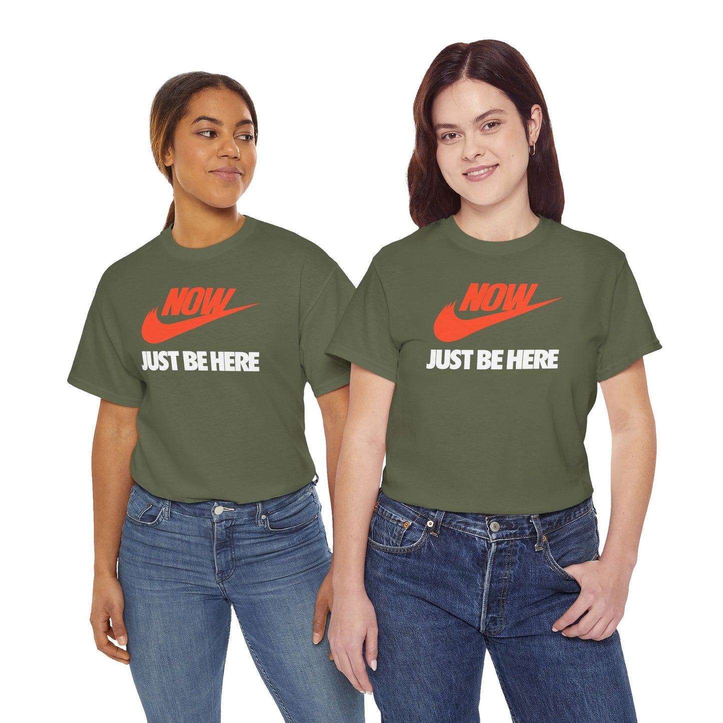 NOW JUST BE HERE Unisex Heavy Cotton Tee