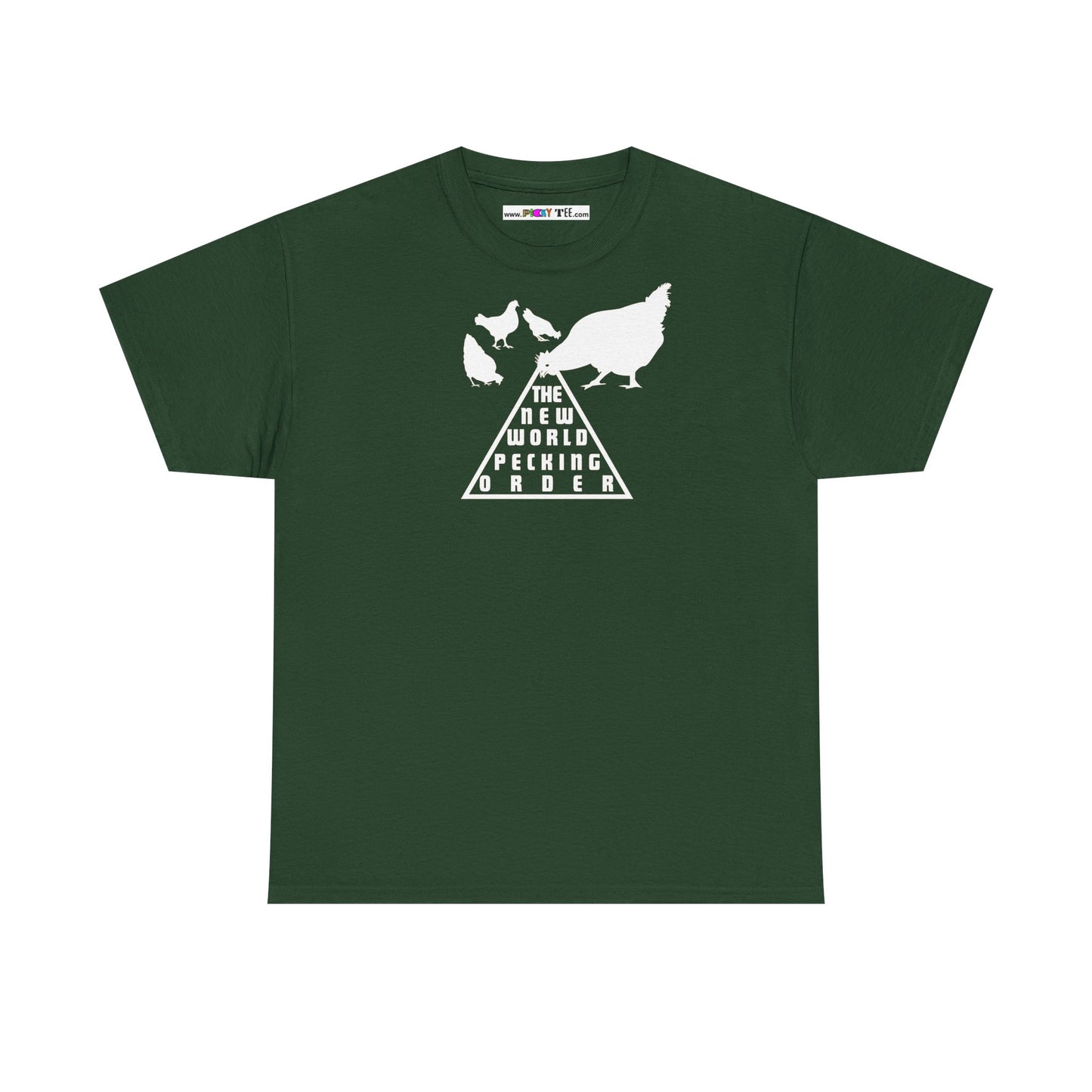 THE NEW WORLD PECKING ORDER Unisex Heavy Cotton Tee