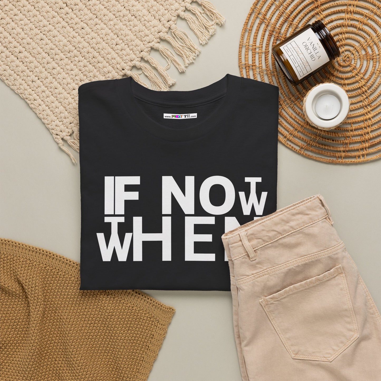 IF NOT NOW THEN WHEN Unisex Heavy Cotton Tee