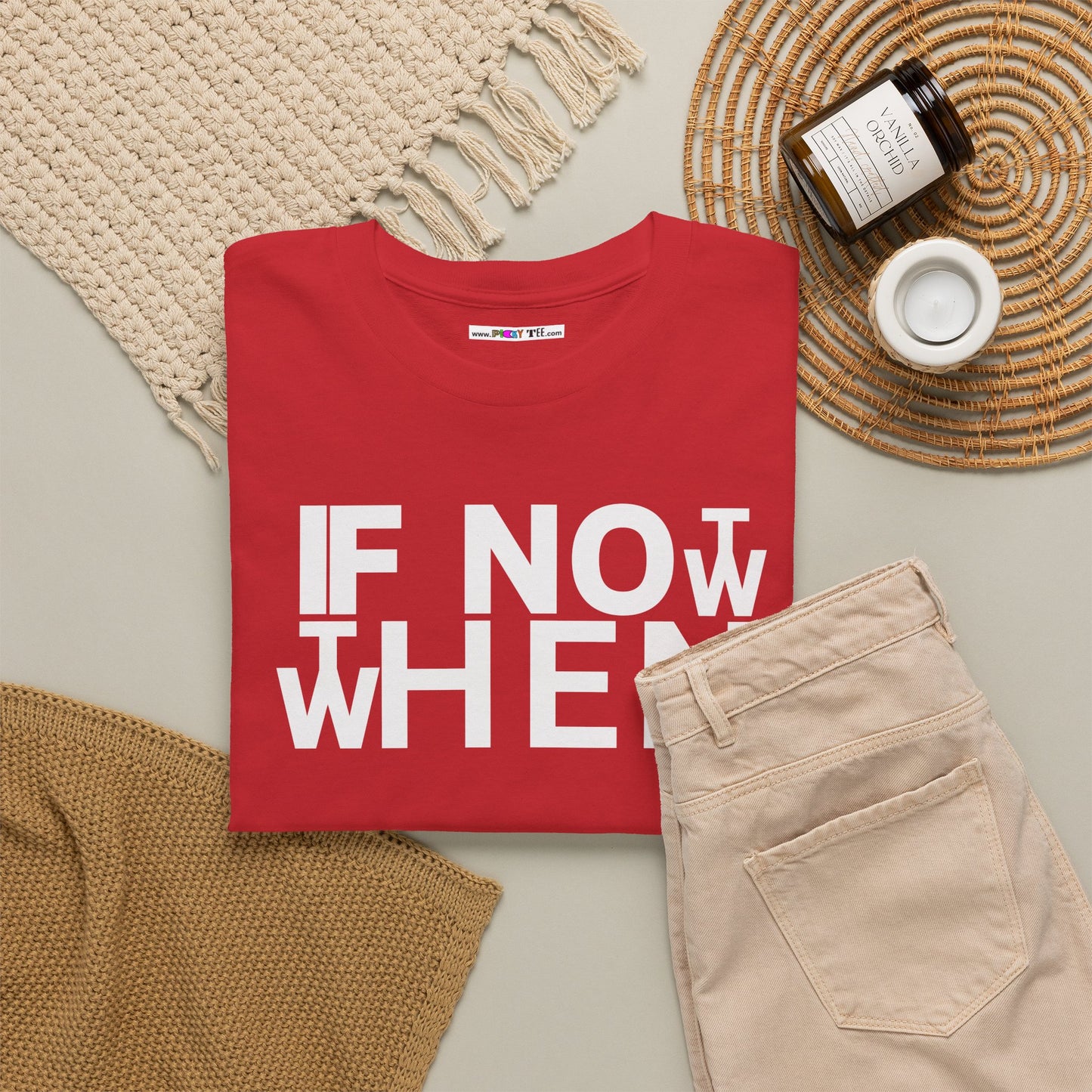 IF NOT NOW THEN WHEN Unisex Heavy Cotton Tee