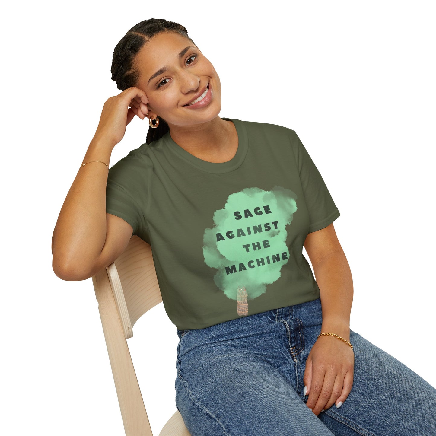 SAGE AGAINST THE MACHINE Unisex Softstyle 100% Cotton T-Shirt