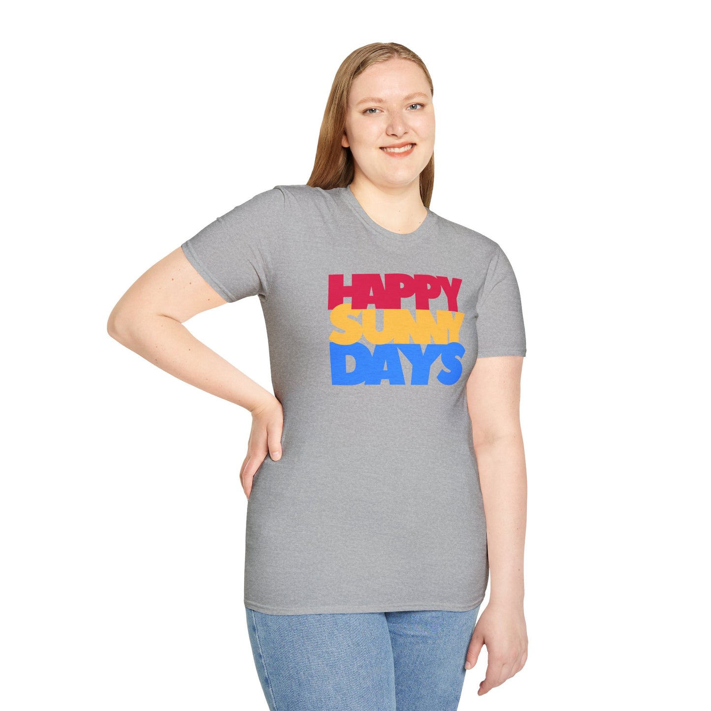 HAPPY SUNNY DAYS Unisex Softstyle 100% Cotton T-Shirt