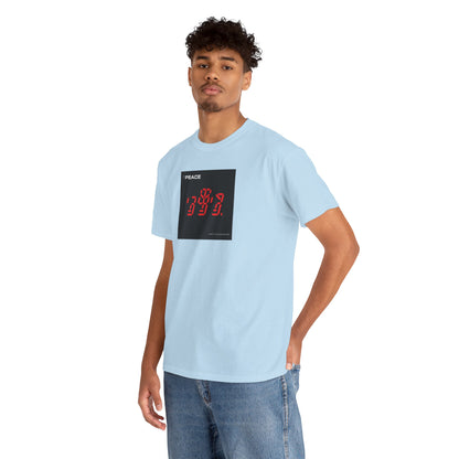the PEACE ghost in the war-machine Unisex Heavy Cotton Tee