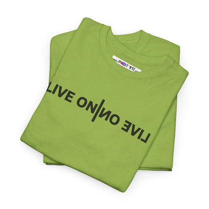 LIVE ON I ИO ƎVI⅃ Unisex Heavy Cotton Tee