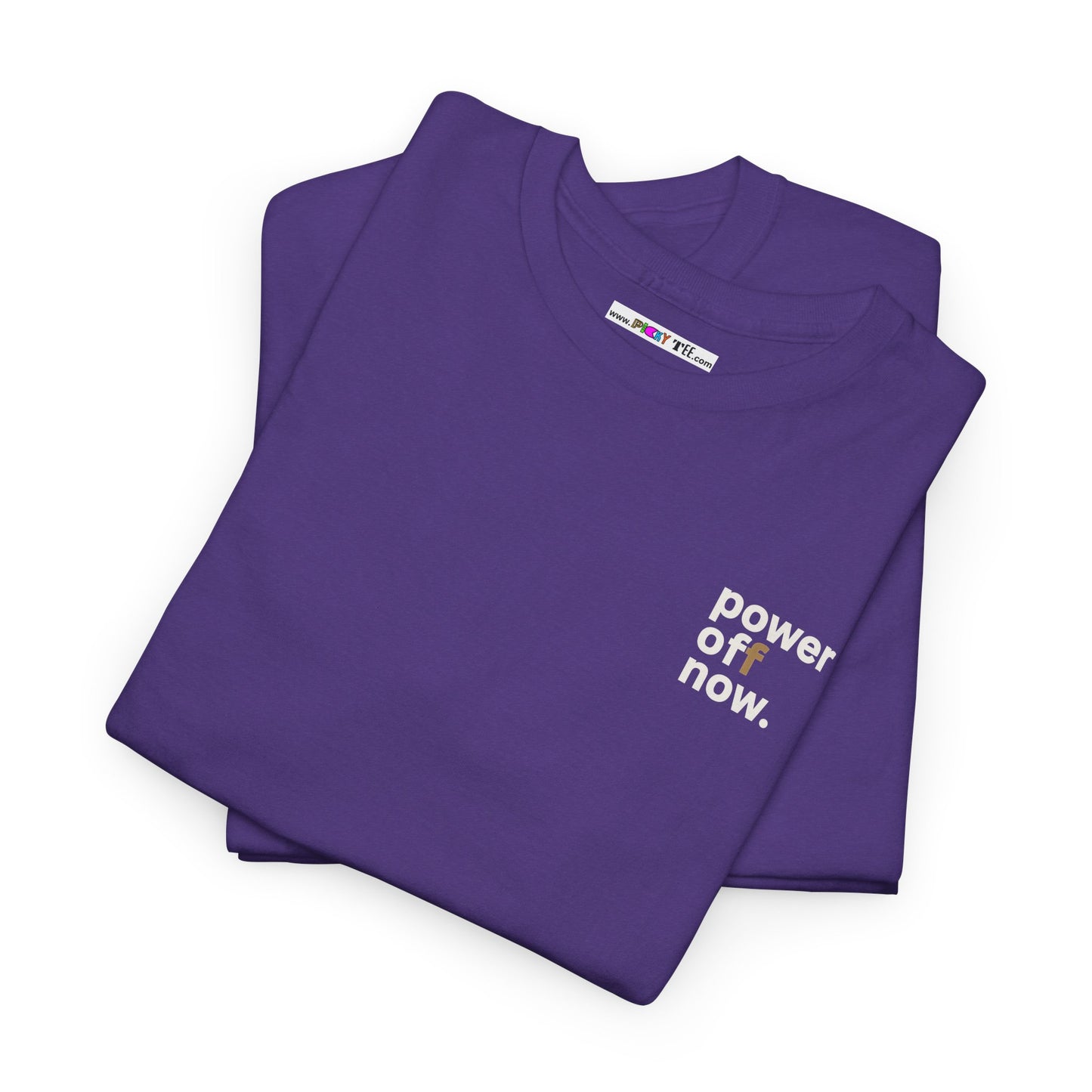 power off now Unisex Heavy Cotton Tee
