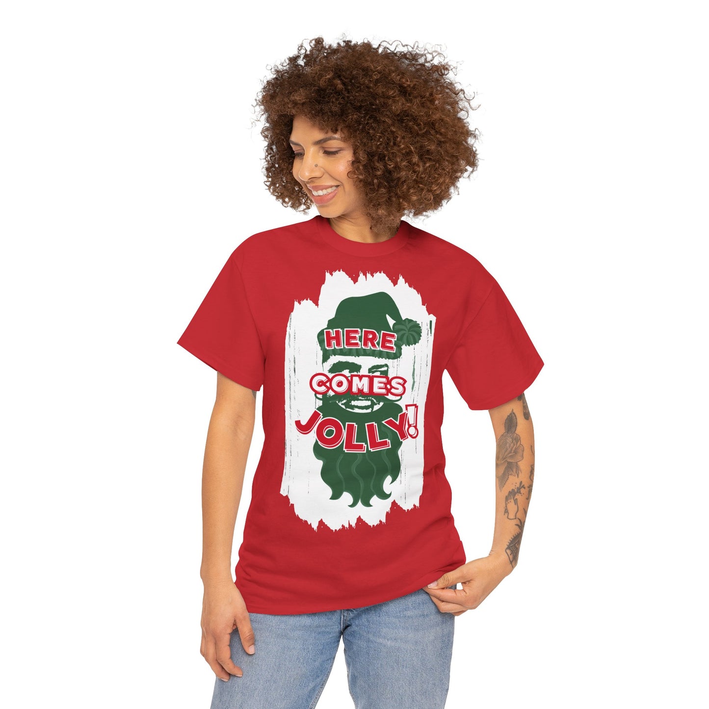 HERE COMES JOLLY!  Unisex Heavy Cotton Tee