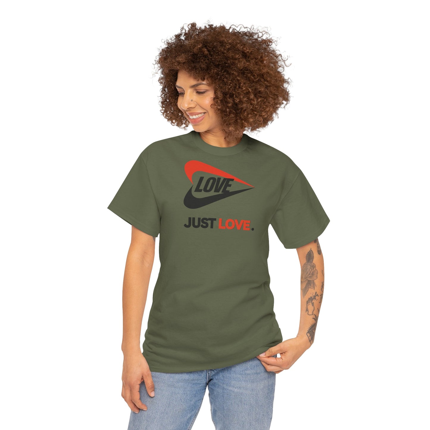 LOVE JUST LOVE. Unisex Heavy Cotton Tee