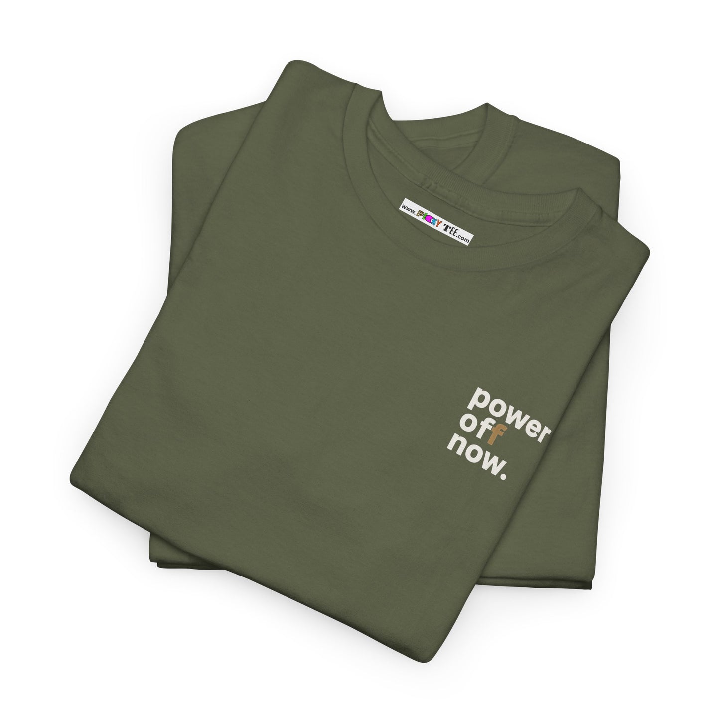 power off now Unisex Heavy Cotton Tee