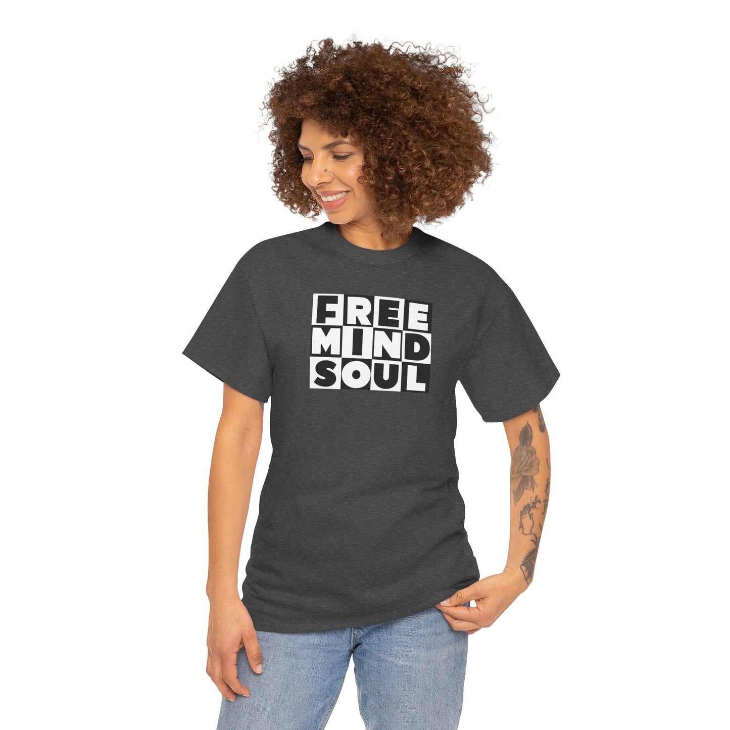 FREE MIND SOUL Unisex Heavy Cotton Tee