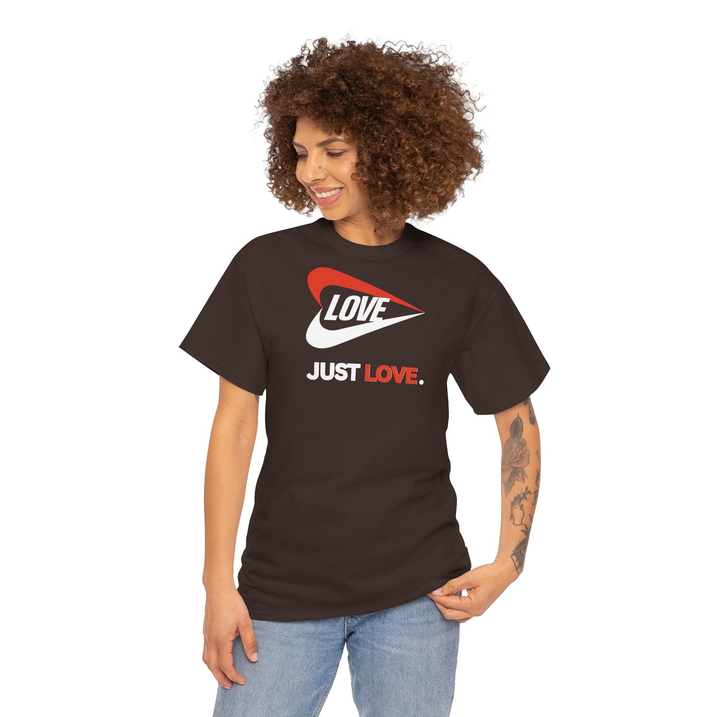 LOVE JUST LOVE. Unisex Heavy Cotton Tee