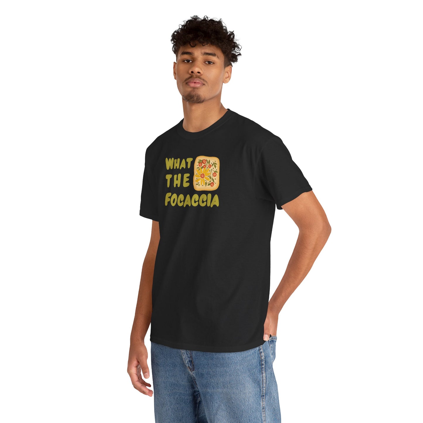 WHAT THE FOCACCIA Unisex Heavy Cotton Tee