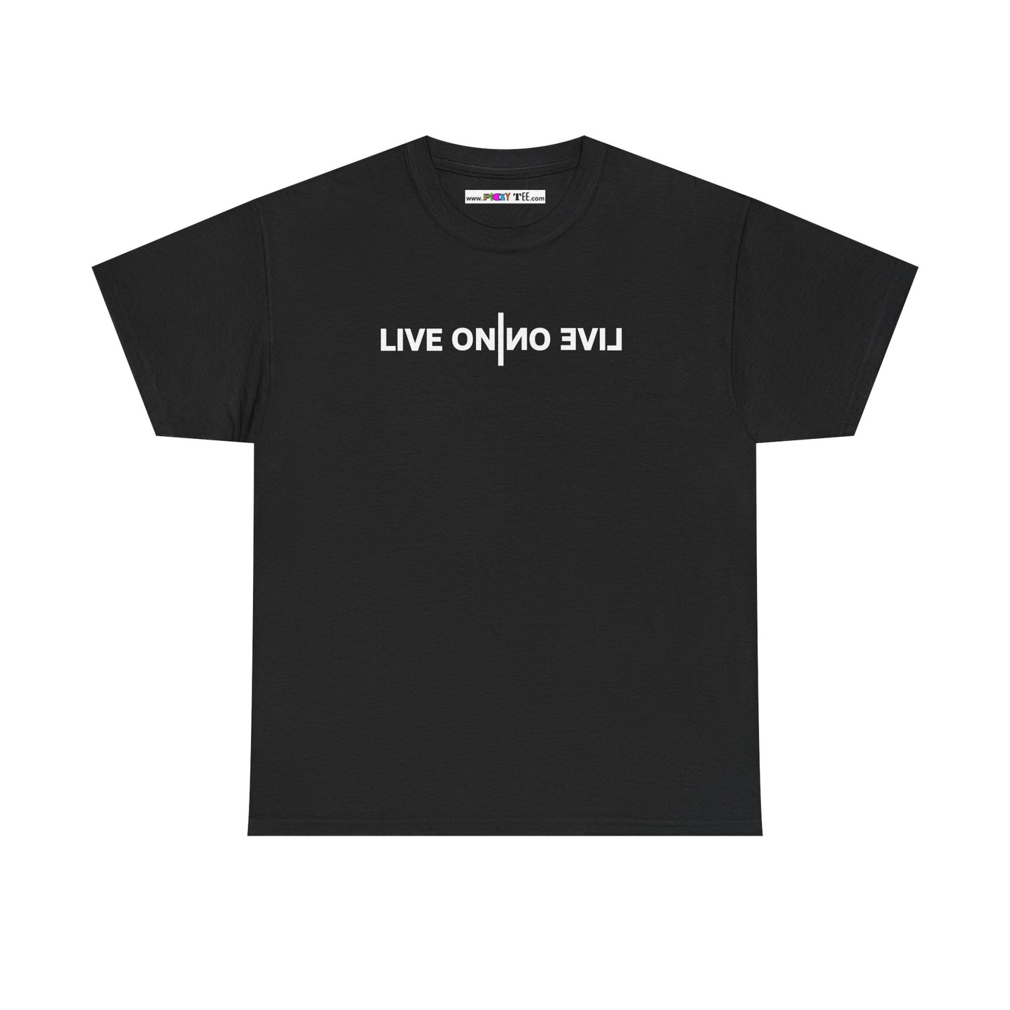 LIVE ON I ИO ƎVI⅃ Unisex Heavy Cotton Tee