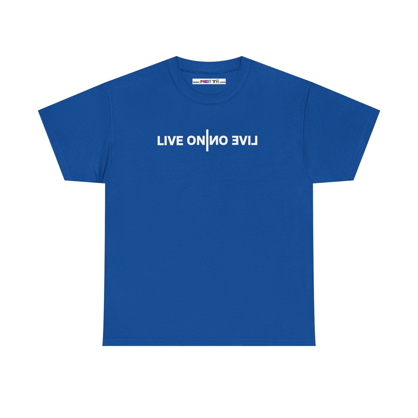 LIVE ON I ИO ƎVI⅃ Unisex Heavy Cotton Tee