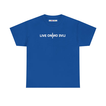 LIVE ON I ИO ƎVI⅃ Unisex Heavy Cotton Tee
