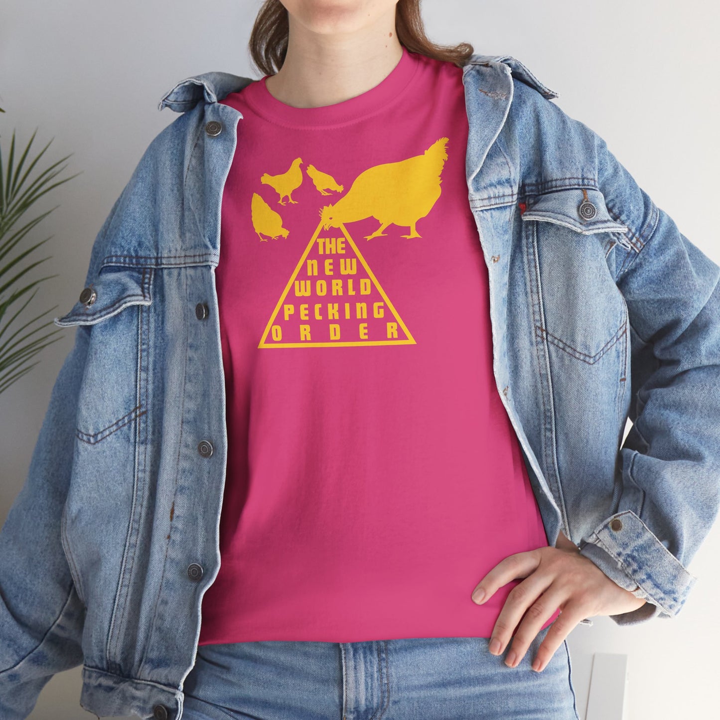 THE NEW WORLD PECKING ORDER Unisex Heavy Cotton Tee