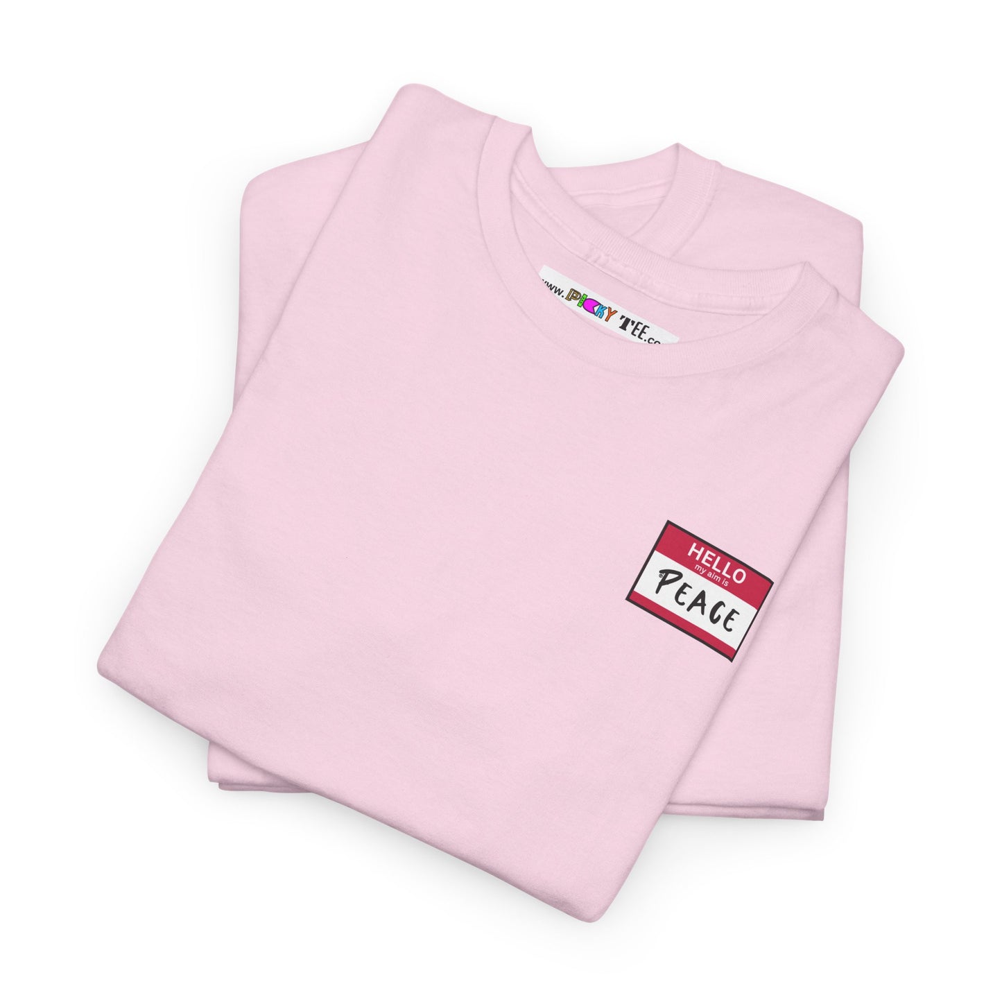 HELLO my aim is PEACE Unisex Heavy Cotton Tee