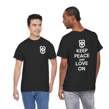 KEEP PEACE AND LOVE ON Unisex Heavy Cotton Tee